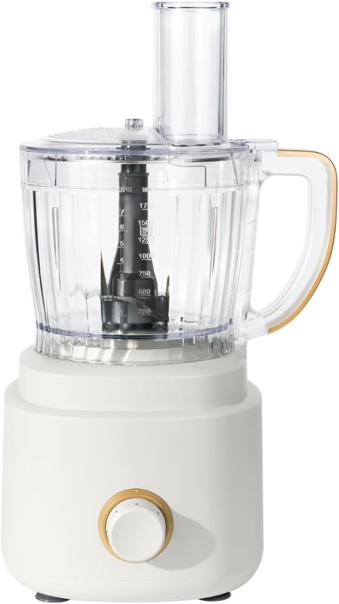 10‑Cup Food Processor ‑ 500 W, Variable Speed, Twist‑Lock, Dishwasher‑Safe Parts, Included Accessories (White Icing)