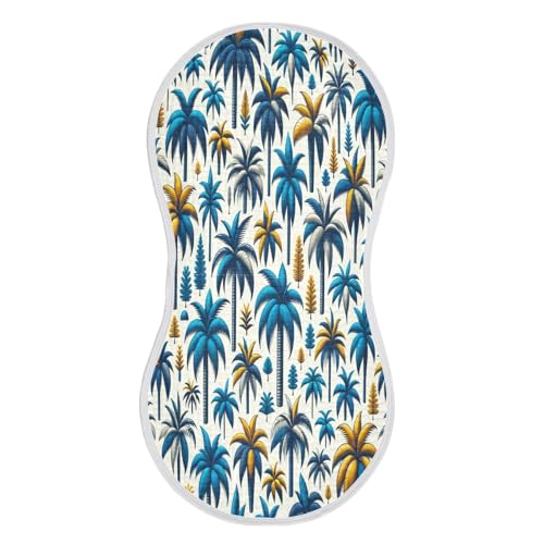 JUZIHAI 2Pack Plam Trees Baby Burp Cloths Soft Cotton Burp Rags,Super Absorbent Burp Cloth Bag for Newborn Baby Boys/Girls