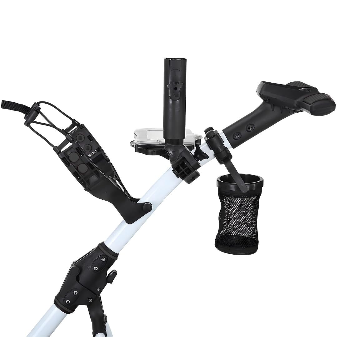Ultramax Elektrischer Golftrolley mit Blei-Säure-Akku und Ladegerät | Gratis Zubehör | 9-Gang-Steuerung | Automatische Distanz | Leichtes Faltbares Aluminium