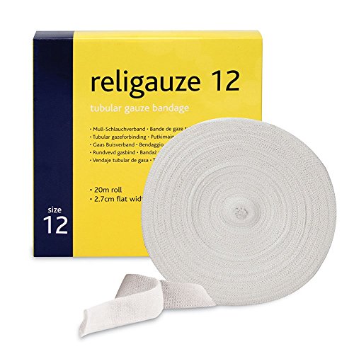 Religauze REL482 Band Aid Tubular Gauze. Secure And Exceptional Wound Dressing Ideal for fingers and toes. Hand Arm Wrist Toes Wound Dressing Bandage. 20 Meter Uncut Roll. Cotton Retention Bandage.