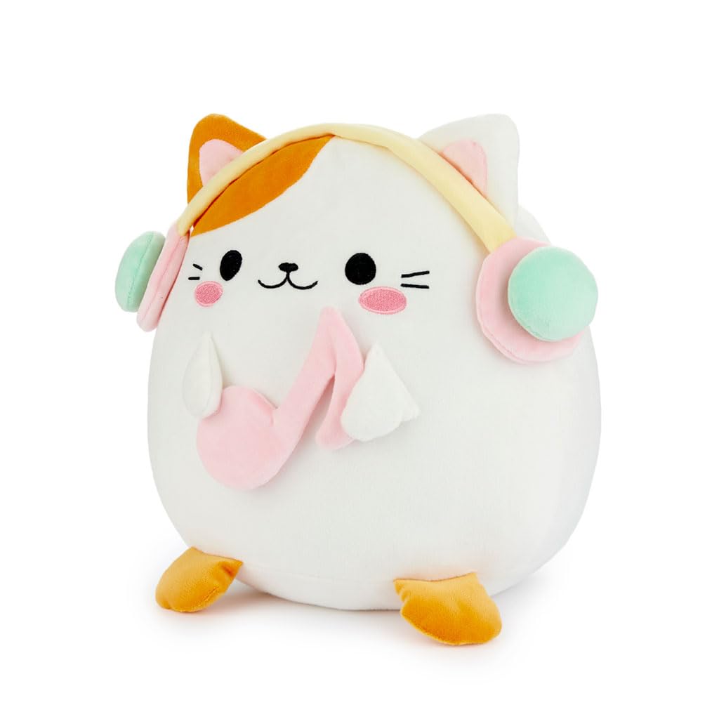 Balvi Cojín Fluffy Kawaii Melody Color Blanco Gato con Auriculares Suave y Esponjoso Nylon