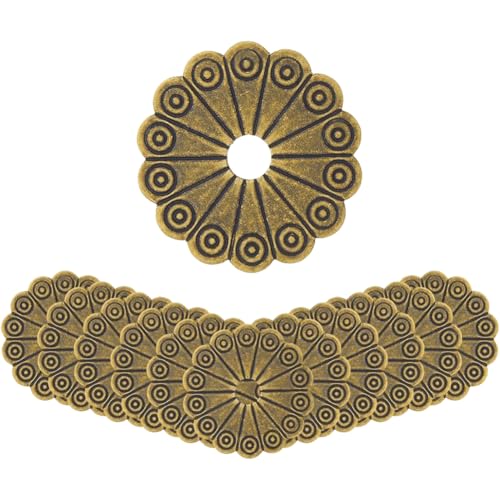 SUPERFINDINGS - SUPERFINDINGS 12 pièces de Rondelles en Laiton avec Plaque Arrière en Bronze Antique de 1.26 Pouces. Accessoires de Quincaillerie Classique pour Meubles pour Décorer Tiroirs Commodes et Placards.