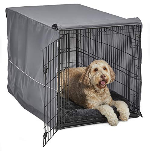 MidWest Homes for Pets Double Door 48-inch Dog Crate Kit, Bundle Includes a Two-Door Cage, Matching Gray Bed and Crate Cover, For Extra-Large Sized Breeds by MidWest Homes for Pets - Used condition - US$94.13