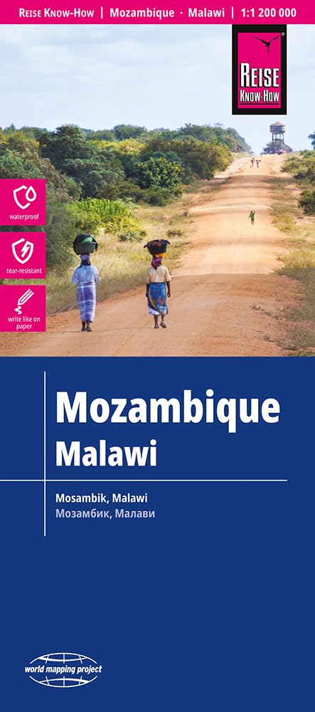 Mozambique, Malawi (1:1.200.000): reiß- und wasserfest (world mapping project)