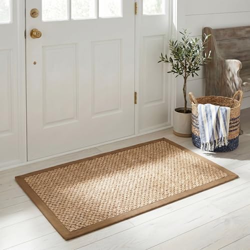 Sisal Area Rug 2x3 Natural Brown Woven Border