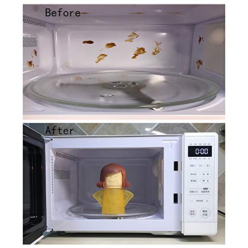 Image of Angry Mom Microwave Cleaner, Mad Mama Microwave Steam Cleaner, Just Add Vinegar and Water, Easily Cleans the Crud in Minutes (Yellow)