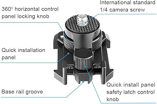 Miniatura 2 de SKYJFFJ Gopro - Soporte giratorio 360 14-20 para GoPro Hero 9 8 7 6 5 4 3 Session MAX 2018 Fusion, AKASO, SJCAM, cámaras de acción Xiaomi Yi