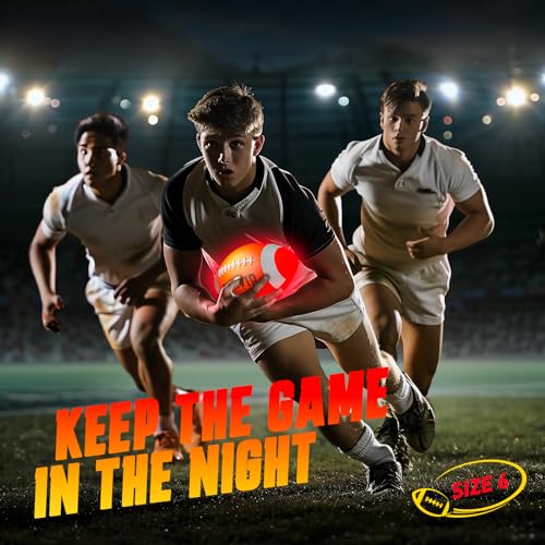 image for Funvip Football,Rechargeable Glow in The Dark Football for Kids-Size 6