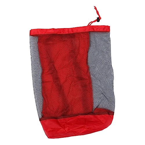 YARNOW 1pc Large Capacity Bag Portable Mesh Storage Bag for Beach Snacks and Books and with Shoulder Strap Red