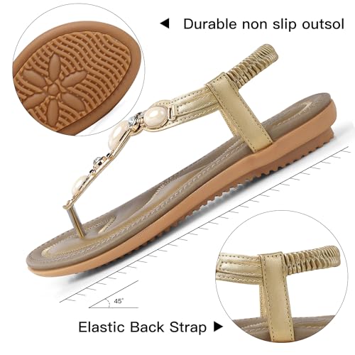Image of SHIBEVER Flat Sandals for Women Dressy: Summer Comfortable Dress Thong Flats Sandal