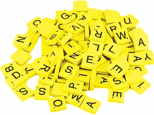 Miniatura 2 de Scrabble Tiles - Juego completo en letras amarillas, juego de mesa de Scrabble ideal para reemplazo de juegos, bodas, manualidades y álbumes de