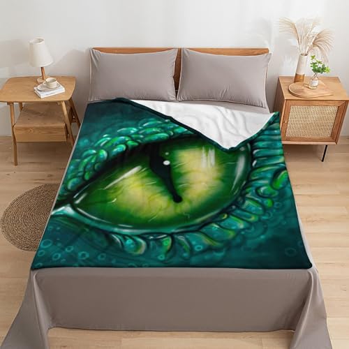 Couverture de canapé yeux de dragon vert : l'accessoire idéal pour vos soirées cocooning - 6