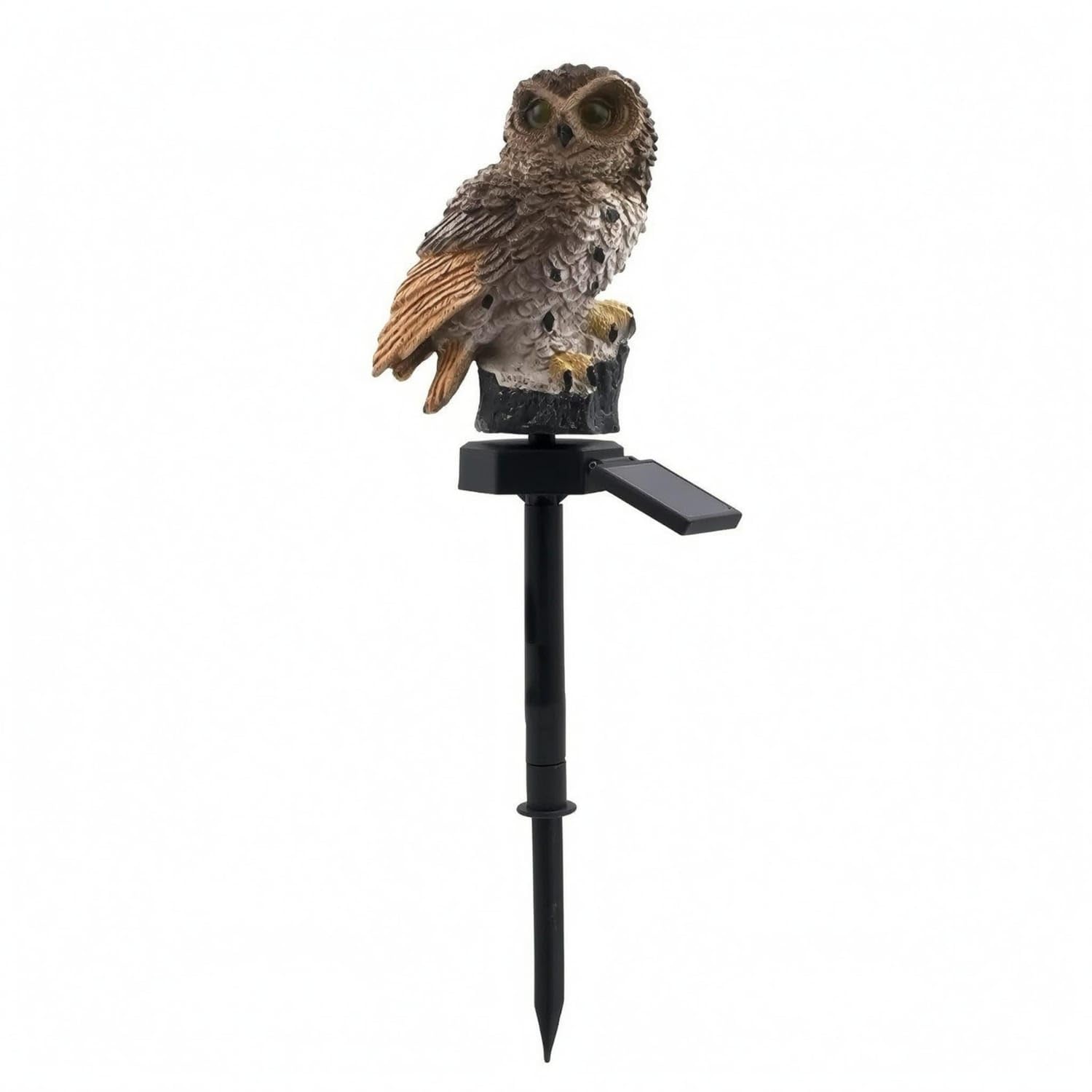 Resin Solar Owl Stake Light Warm Yellow Owl Solar Stake Light LED for Patio, Brown-image-28