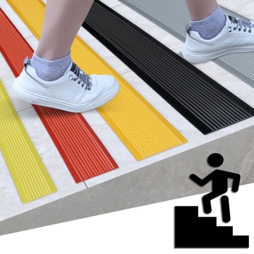Borde de escalera autoadhesivo para evitar resbalones con protector flexible de PVC gris 5