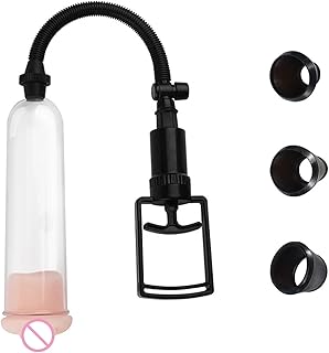 SeLgurFos Penis Vacuum Pump Male Sex Toys Manual Penis Enlarger Enlargement Extend Pump Air Pressure Device Cock Trainer Adult Penis Pumps with 3pcs Suction Sleeves for Couple (Full set)