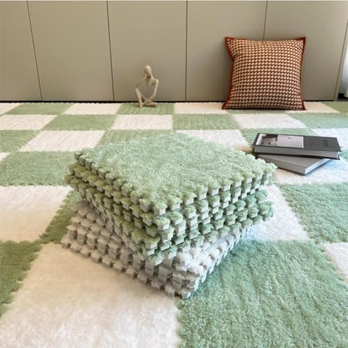 Tapis en mousse pelucheuse emboîtable et dalles en velours pour crèche - 2