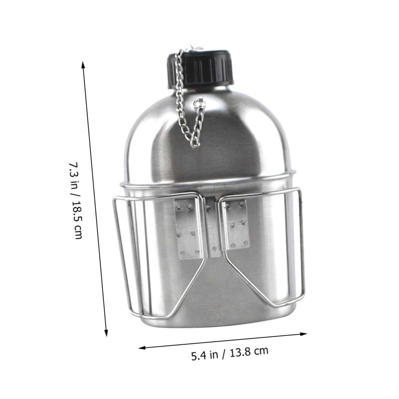 Supvox Tragbare Edelstahl Wasserflasche Militär Wasserkocher Satz 1l Langlebig Dicht Camping Reisekessel Outdoor Flüssigkeitsbehälter