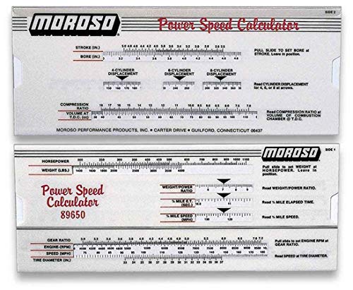 Moroso - 89650 POWER-SPEED CALCULATOR