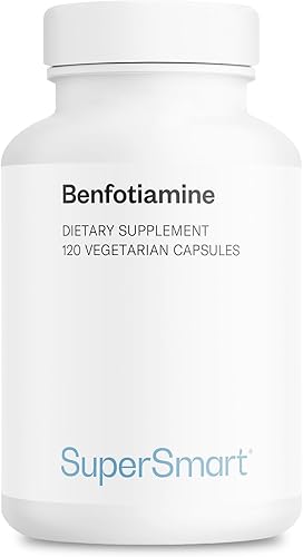 SuperSmart - Benfotiamina 320 mg por día (alta potencia) - Tiamina biodisponible - Suplemento de vitamina B1 Benfotiamina | Sin OMG y sin gluten -