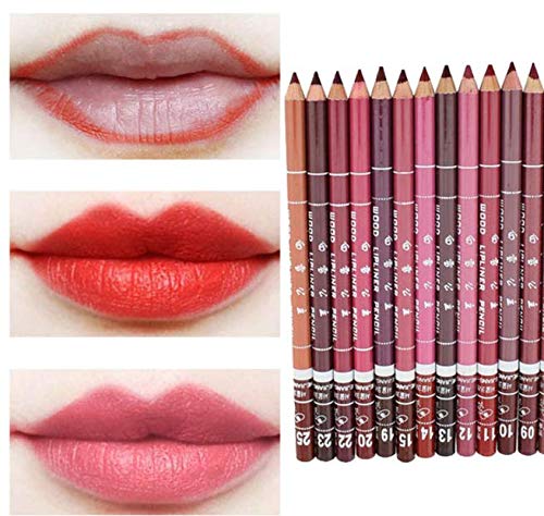 12 PCS Professional Lipliner Waterproof Lip Liner Pencil