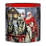 Classic Collectible Gourmet Holiday Popcorn Tin Caramel, White Cheddar, and Butter Popcorn