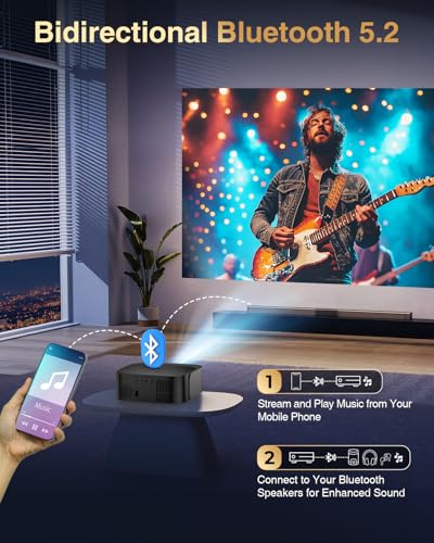 DBPOWER Portable Smart Projector Netflix Ready, Native 1080P Mini Projector with WiFi 6, Bluetooth & Auto Keystone, Built-in Streaming Apps for Bedroom, Apartment & Outdoor Movie Nights - image 7