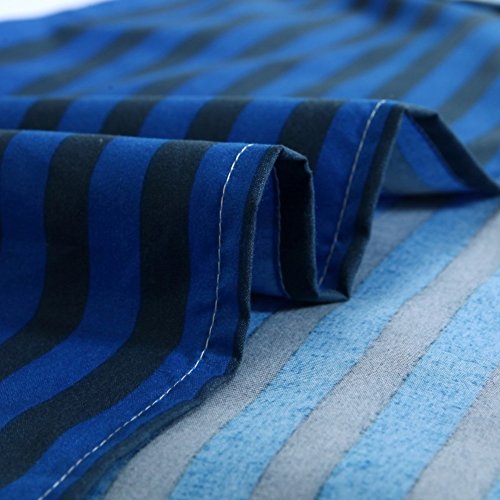 Drap imprimé rayé grand format pour lit double facile à border - 4