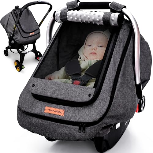 Image of Waterproof Baby Stoller Bunting Bags Winter Carseat Canopies Cover to Protect Baby from Cold Wind, Super Warm Plush Fleece Baby Carrier Cover for Infant Boys Girls, Keeps Babies Warm and Cozy