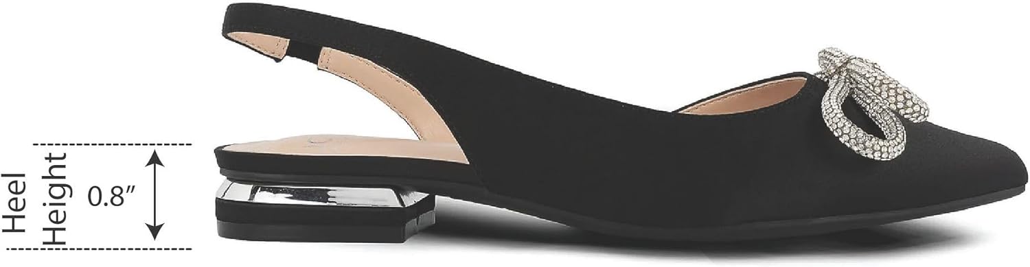 Jones New York Women’s Slingback Flats – Classic Pointed Toe Dress Shoes with Back Straps and Low Heel - Image 3
