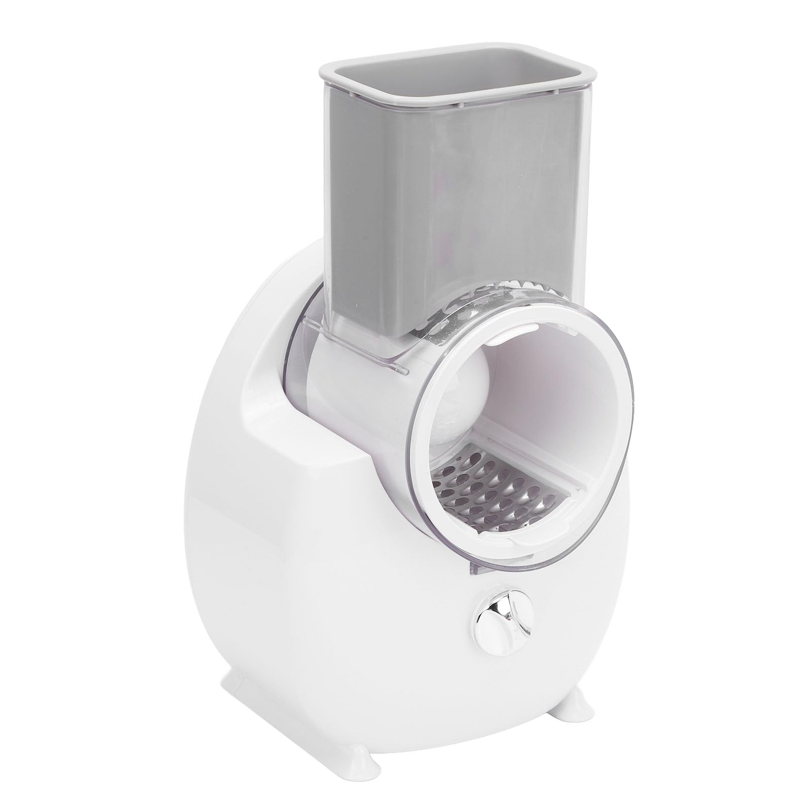 Elektrische Reibe, Edelstahl, Automatischer Multifunktionaler Gemüseschredder mit 4 Klingen, Salatmaschine, Edelstahl-Salatmaschine für Obst, Kartoffeln (EU-Stecker)