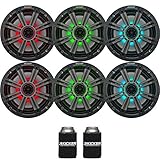 Kicker 6.5' Charcoal LED Marine Speakers (QTY 6) 3 pairs of OEM replacement speakers