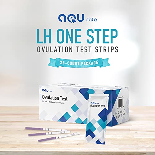 Aqu Rate Lh One Step Ovulation Test Strips, 25 Count - Rapid Result Ovulation Predictor Kit With 99% Accuracy - At Home Fertility Test Kit For Women Helps Monitor Optimal Ovulation Period #TOP1