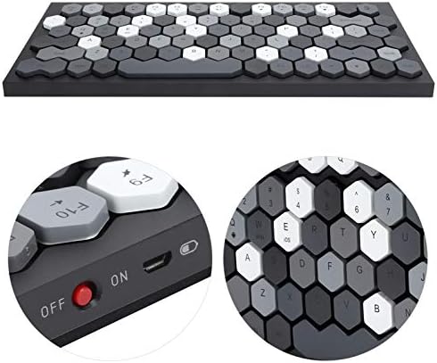 Bluetooth Keyboard, Wired Innovation Rhombic-Shaped 83 Keys, Rechargeable Silent Ergonomic Keyboard, with Dust Removal Cloth/Brush, for Laptop, Computer(black)