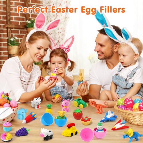 image for Palmatte 140PCS Mini Animal Erasers Bulk Kids Prizes Treasure Box Toys