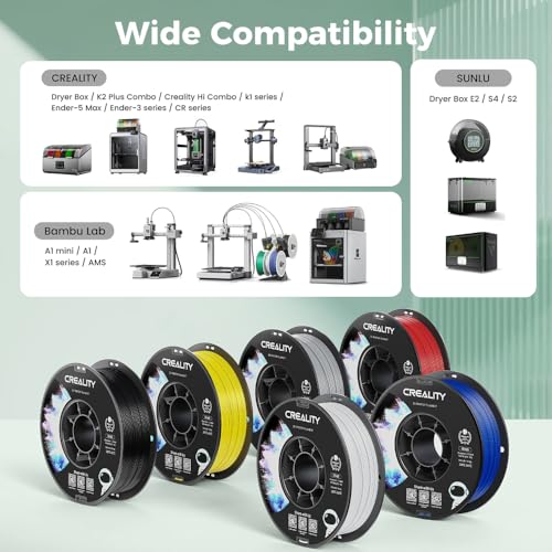 Image of Creality ABS Filament 1.75mm, 3D Printer Filament, No-Tangling, Strong Bonding and Overhang Performance Dimensional Accuracy + /-0.02mm, 2.2lbs /Spool