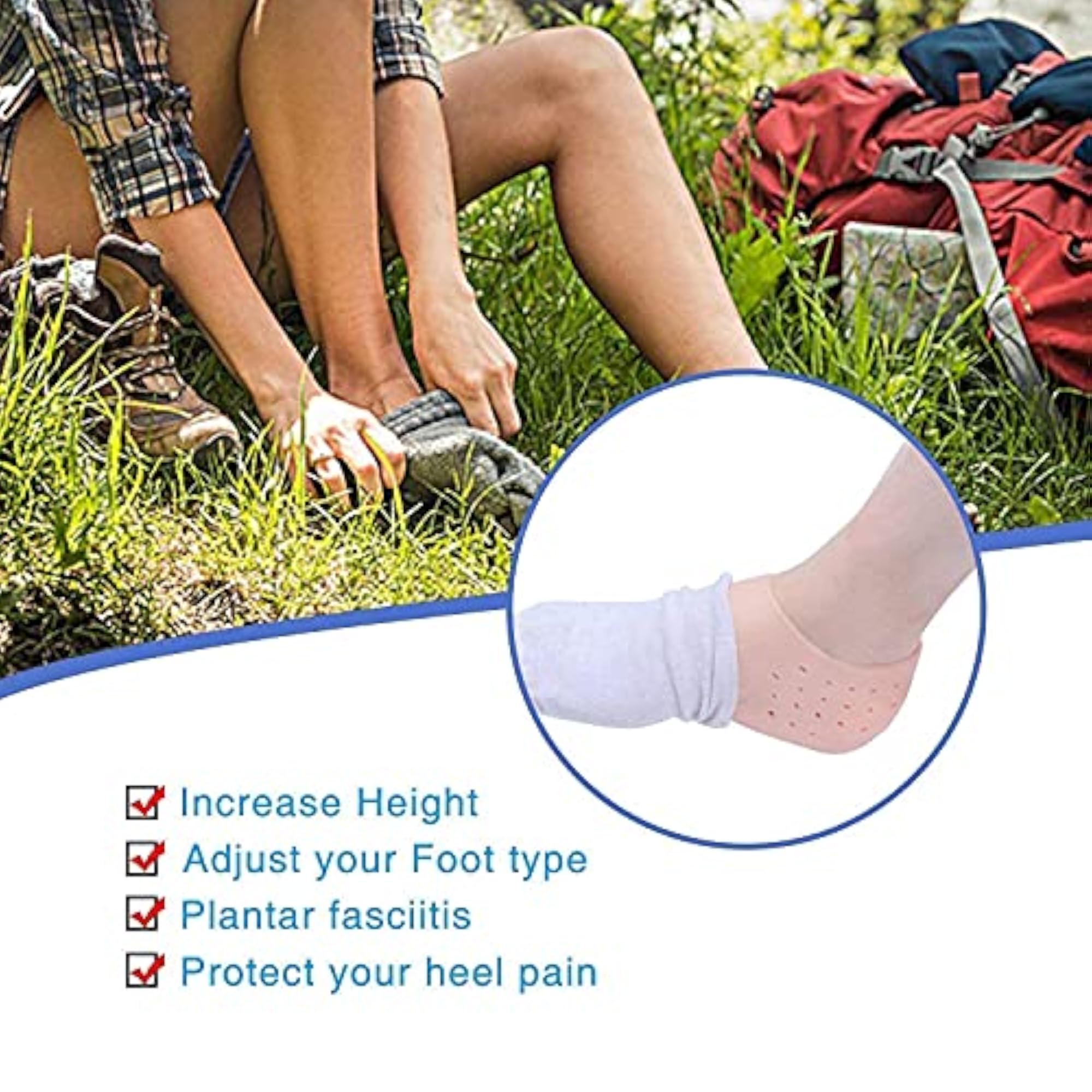 Half Heel Socks Anti Crack Silicone Gel Foot Protector