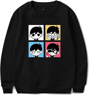 Fosike Sweatshirt Unisex, Omori Merch Sunny Crew Neck Sweatshirt for Men/Women Pullover Long Sleeve Game Clothing, Omori Cosplay Jumpers Teens Girl