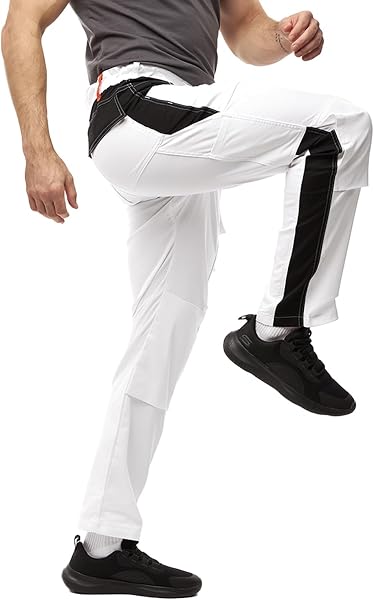 strongAnt Pantalones de Trabajo de Carga elástica con Rodilleras, Bolsillos y Cremallera para Hombre - 1
