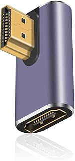 Maxhood HDMI 2.1 90 Degree Adapter, 8K HDMI 90 Degree Adapter, 48Gbps Ultra HD Right Angle HDMI Adaptor Connector Supports 8K@60Hz 4K@120Hz 1080P HDMI Port for Laptop,DVD,TV, Monitors, PS5, (1pcs)