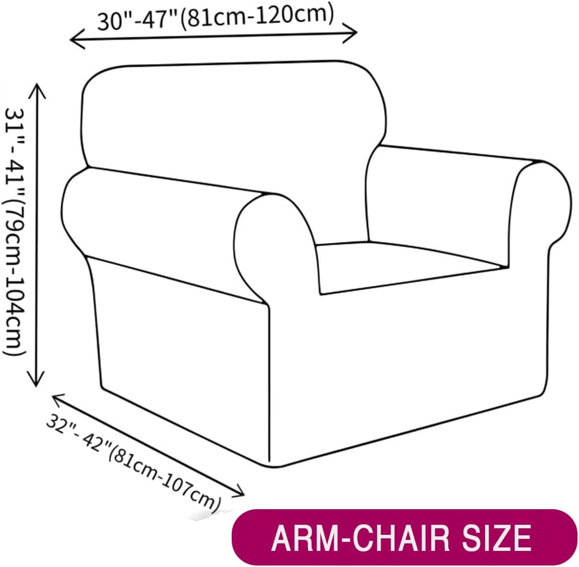 KAIJIE Stretch Polyester Sofa Slipcover Single seat Cushion Couch Cover with Skirt There is a Striped Pattern Washable Stretchable Easy Fit Universal Furniture Protector（Camel Color）