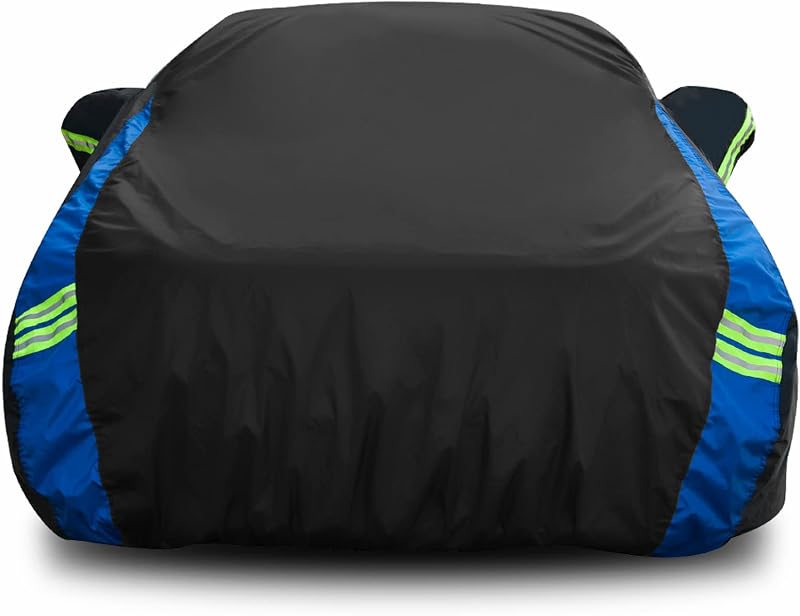 Avecrew Car Cover Waterproof All Weather for Automobiles Sedan Up to 178" L | Oxford Fabric Full Exterior Covers, Adjustable Windproof Straps, Rain, Snow, Dust & UV Protection for Indoor & Outdoor Use
