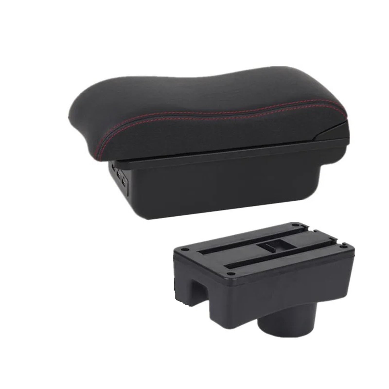 Hguvsjd Armrest Box For Hyundai For Accent For Tagaz Armrest Storage Box Interior Dedicated Retrofit Accessories Car Armrests(B Black red 3USB)