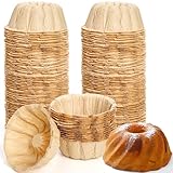ZENFUN 100 Pcs Mini Fluted Tube Pan Liner, 4 Inch Disposable Paper Cake Pan Liner for Baking, Nonstick Small Cakes Pan Liners, Mini Angel Food Cakes, Great for Pie, Scone, Pineapple
