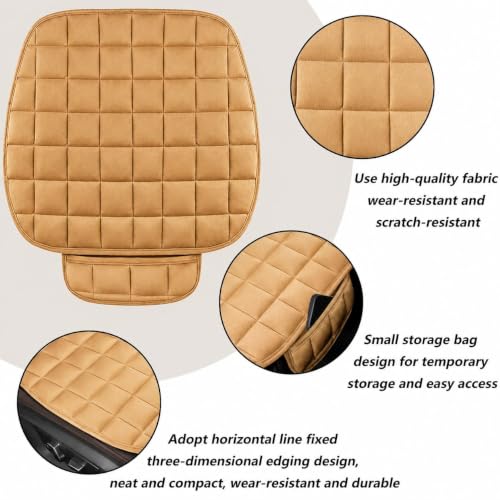 Image of Foam Car Seat Cushion Cover, Convertible Back Seat Extender & Travel Bed, Quilted Padded Seat Protector, Universal Fit for Most Cars, Non-Slip Seat Cushion (1Pcs Beige Cover)