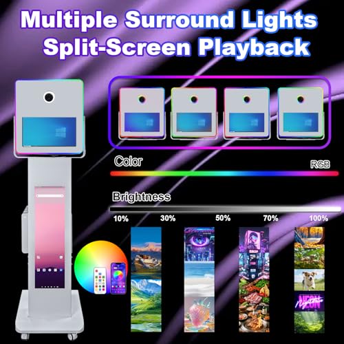 Image of Portable DSLR Photo Booth Machine with 15.6 inch Touch Screen, Photo Booth with 29 inch LCD Display, Ring Light, Software, Mini PC,Flight Case for Event Rental Wedding Party (Photo Booth Machine)