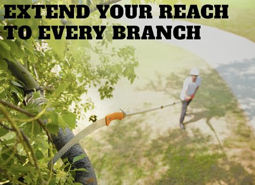 Image of 48-144 inch Telescoping Pole with Tree Pruner Extendable for Tree Trimming / / Manual Pole Saws for Tree Trimming / / Long Tree Trimmer with Telescopic Extension Pole / / The Ultimate Tree Pruning Pole Saw
