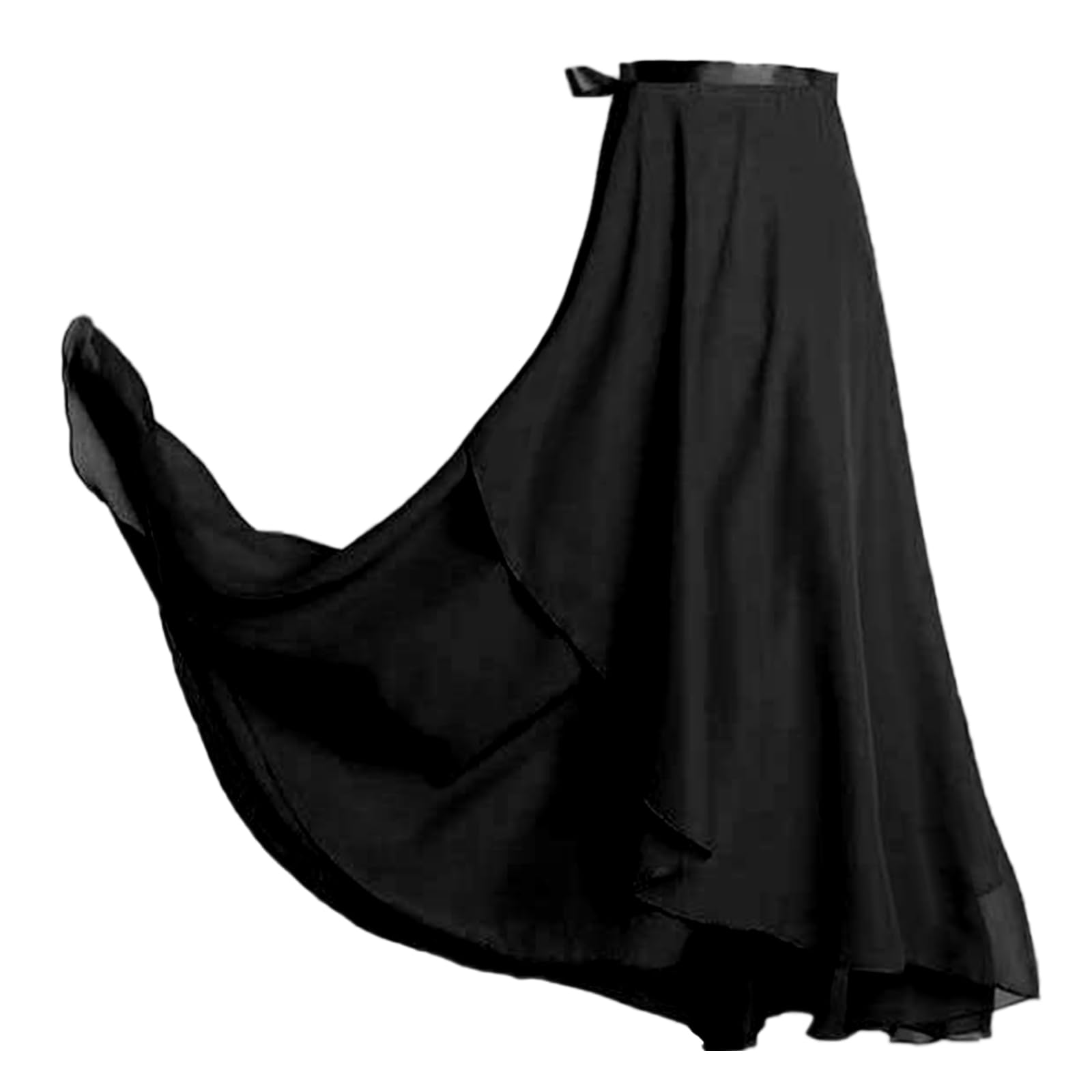 Ballett Wickelrock Damen Lang Tanzrock Ballett Rock mit Verstellbares Taillenband Chiffon Ballettrock für Frauen
