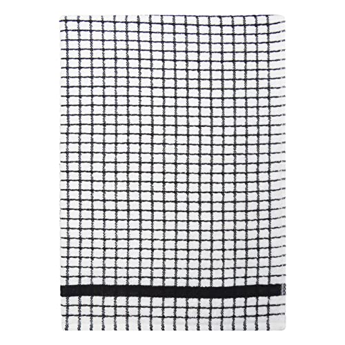 Samuel Lamont & Sons Poli-Dri Tea Towel Black, Size 50cm x 70cm, 100% Cotton Terry Towelling, Ultra-absorbent & Super Soft, Machine washable, Black, One Size