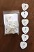 6 White Painted Wooden Hearts with Wire Hanger for Birthday Boards - Ready to Use