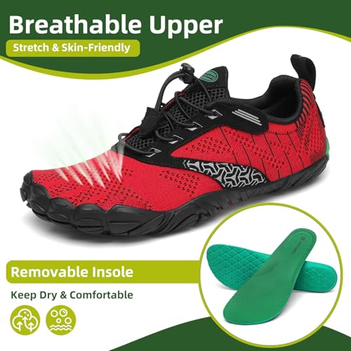 Image of SAGUARO Womens Mens Barefoot Shoes Minimalist Trail Runner Wide Toe Box Zero Drop Outdoor Cross Training Shoe